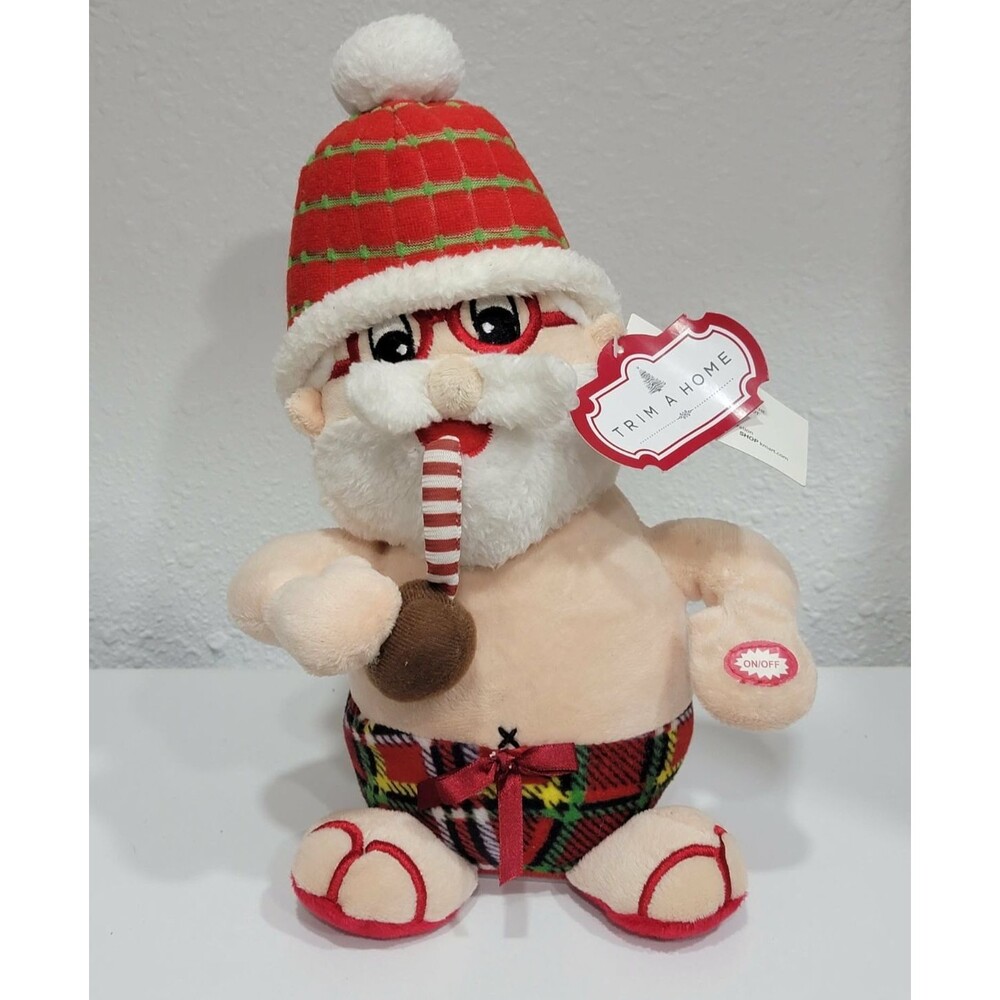Vintage Coconut SANTA PLUSH Singing Pina Colada Song Animated Christmas Decor